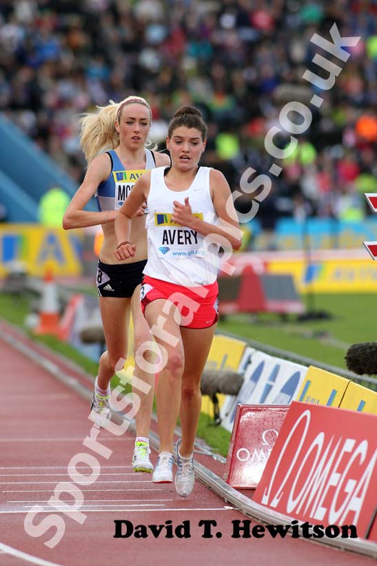Kate Avery and Eilish McColgan in the 5000 metres, 2012 Samsung Diamond League, Crystal Palace, London.